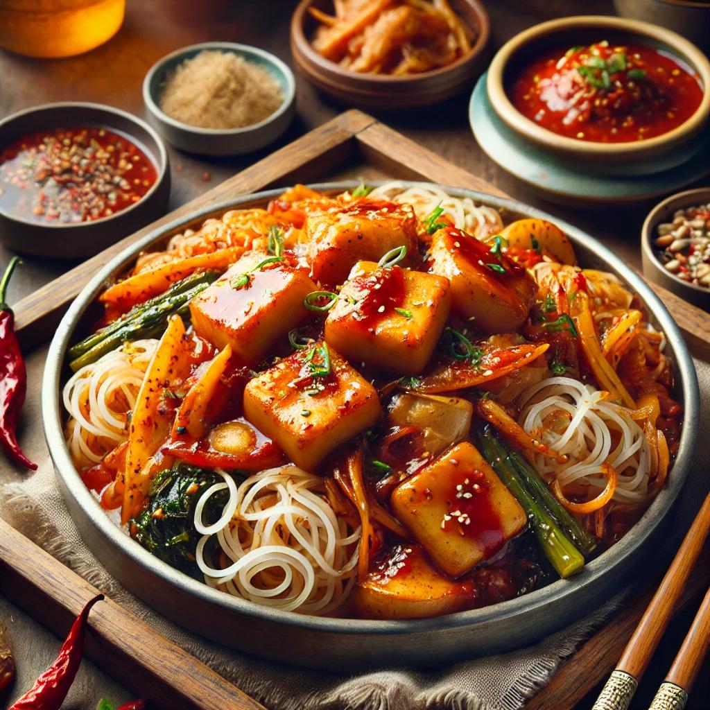 노룬산 시장 잡채 떡볶이