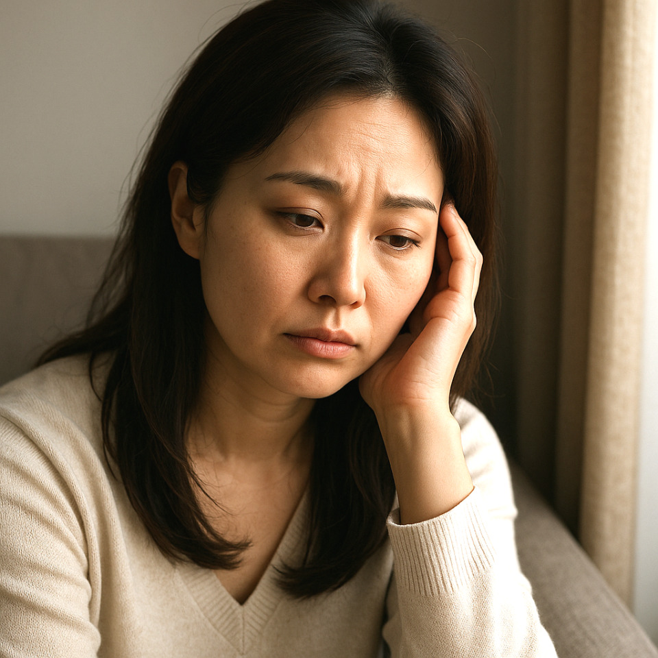 갱년기 우울감으로 힘들어 하는 중년