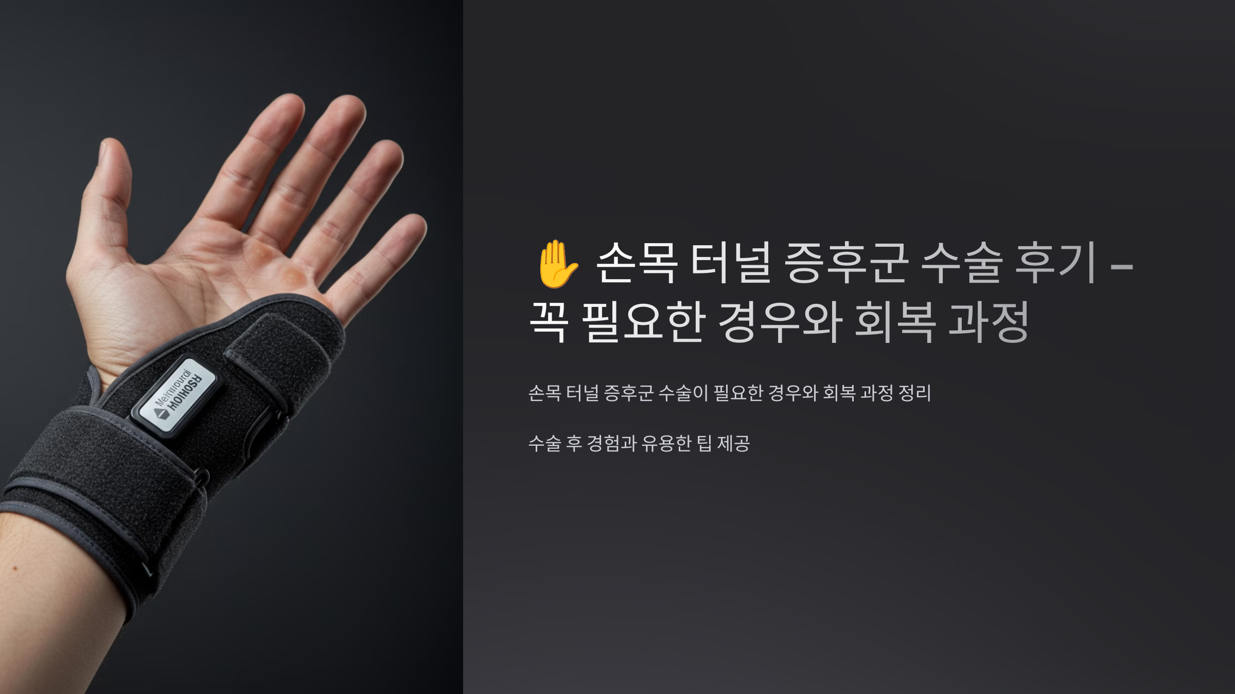 손목 터널 증후군 수술 후기 – 꼭 필요한 경우와 회복 과정