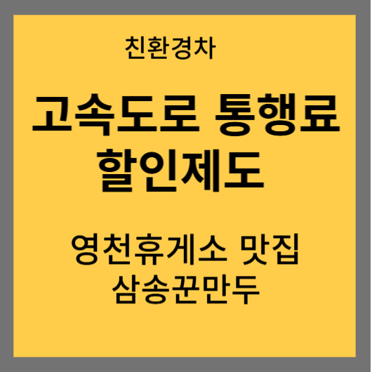 대구포항고속도로 영천휴게소(대구) 맛집 삼송군만두 이용후기와 전기차 고속도로 통행료 할인 정보