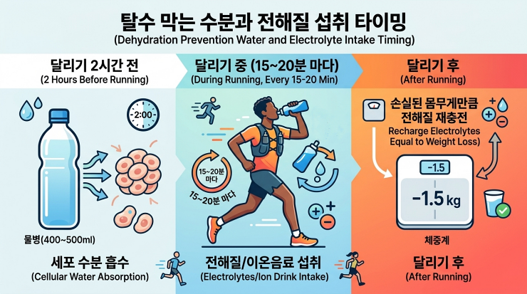 탈수 막는 수분과 전해질 섭취 타이밍