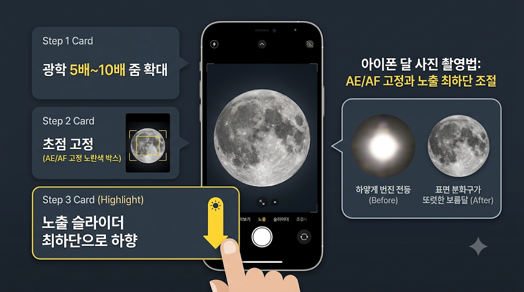 달 촬영 아이폰 설정 방법