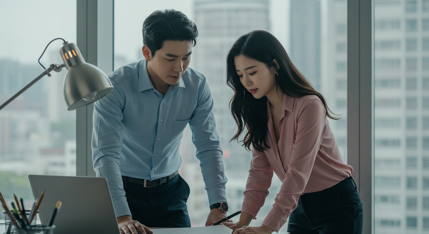 사무실 입구 인테리어