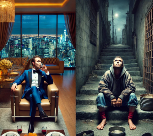 부자와 가난한 자 비교