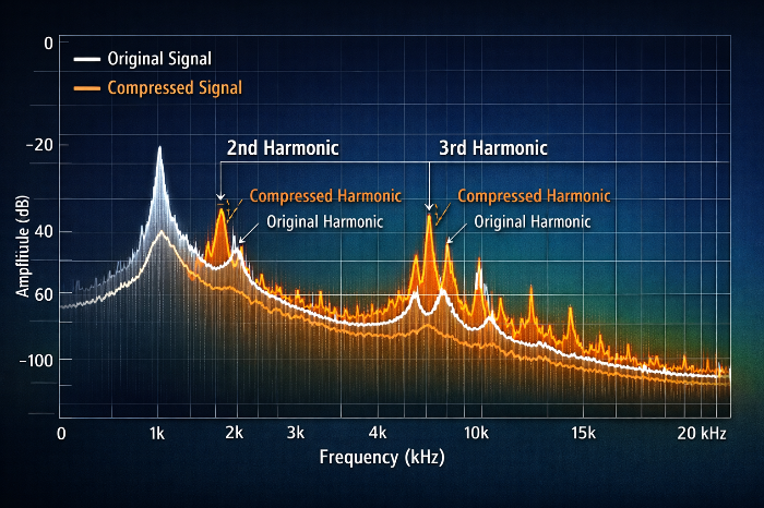 컴프레션에 의한 사운드 질감 및 배음 구조 변화 분석