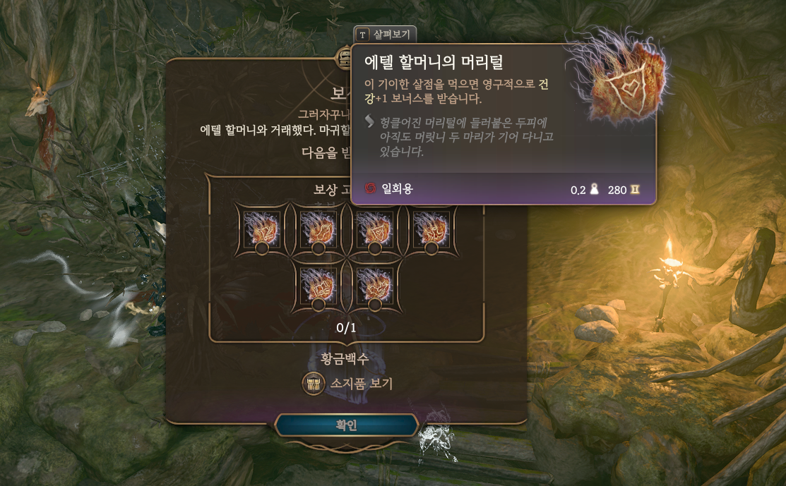 발더스3 에텔 할머니의 머리털