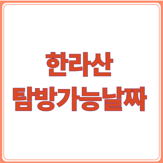 제주 한라산 등산 가능 날짜 확인법 및 실시간 정보