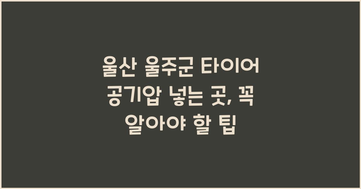 울산 울주군 타이어 공기압 넣는 곳