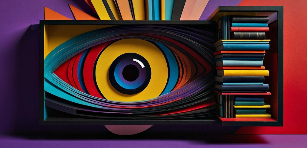 AI시대 예술교육 최신 동향 예시 사진_ AI 와 도서를 주제로 한 설치미술