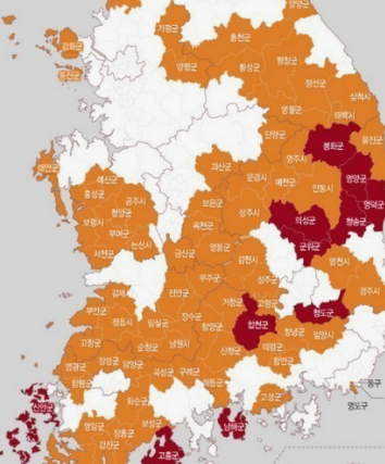 우리나라 인구 가장 적은 도시 TOP 10