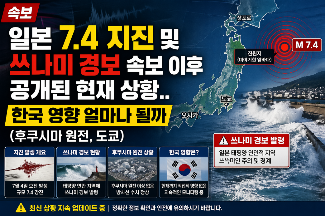 일본 7.4 지진·쓰나미, 한국 영향 3분 완벽 정리