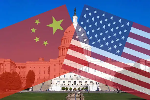 미국과 중국 정부를 상징하는 이미지