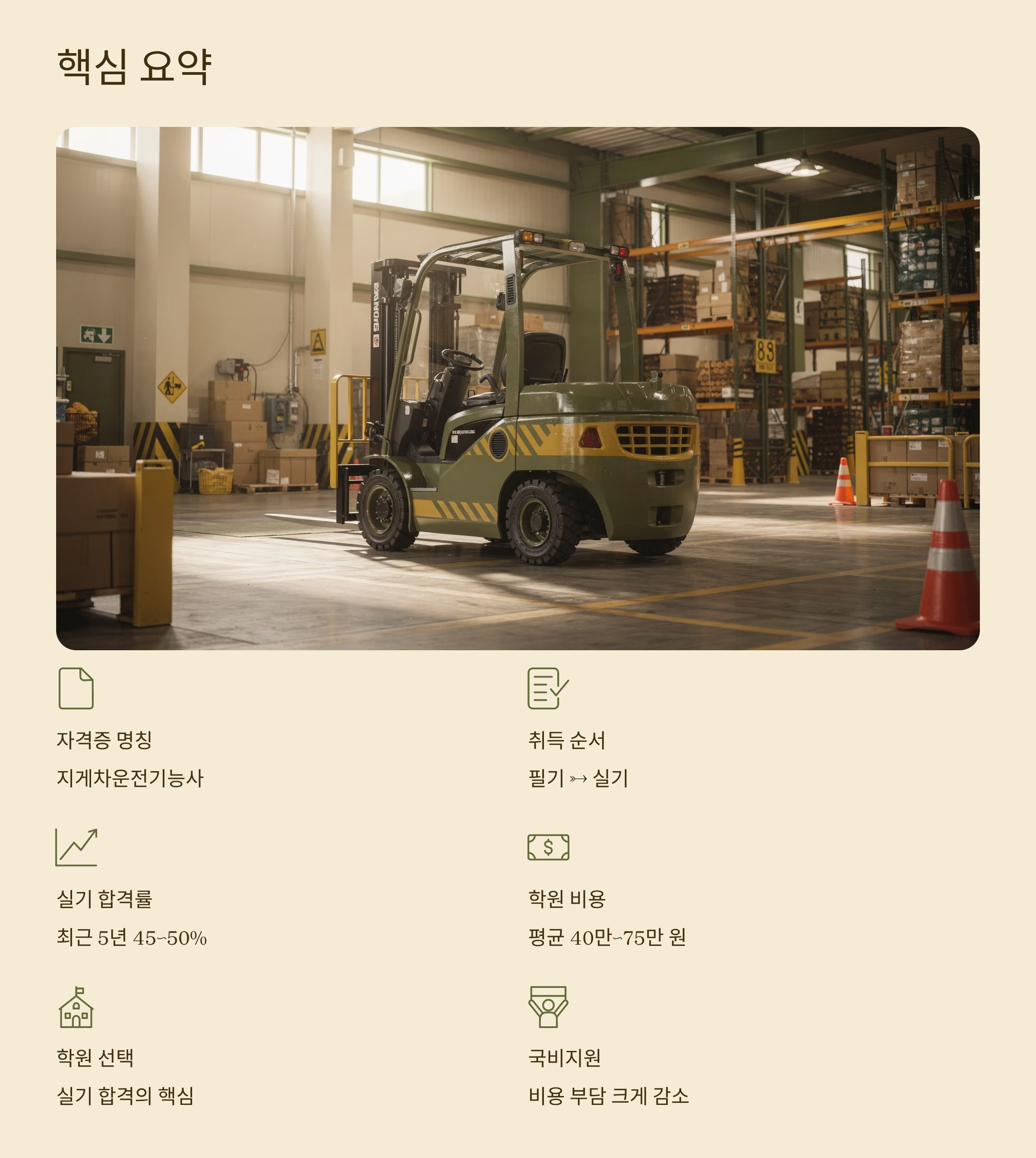 지게차 면허 따기 핵심요약