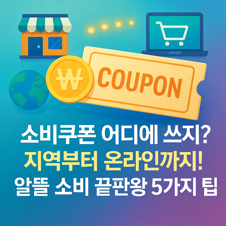 소비쿠폰 어디에 쓰지? 지역부터 온라인까지! 알뜰 소비 끝판왕 5가지 팁 관련