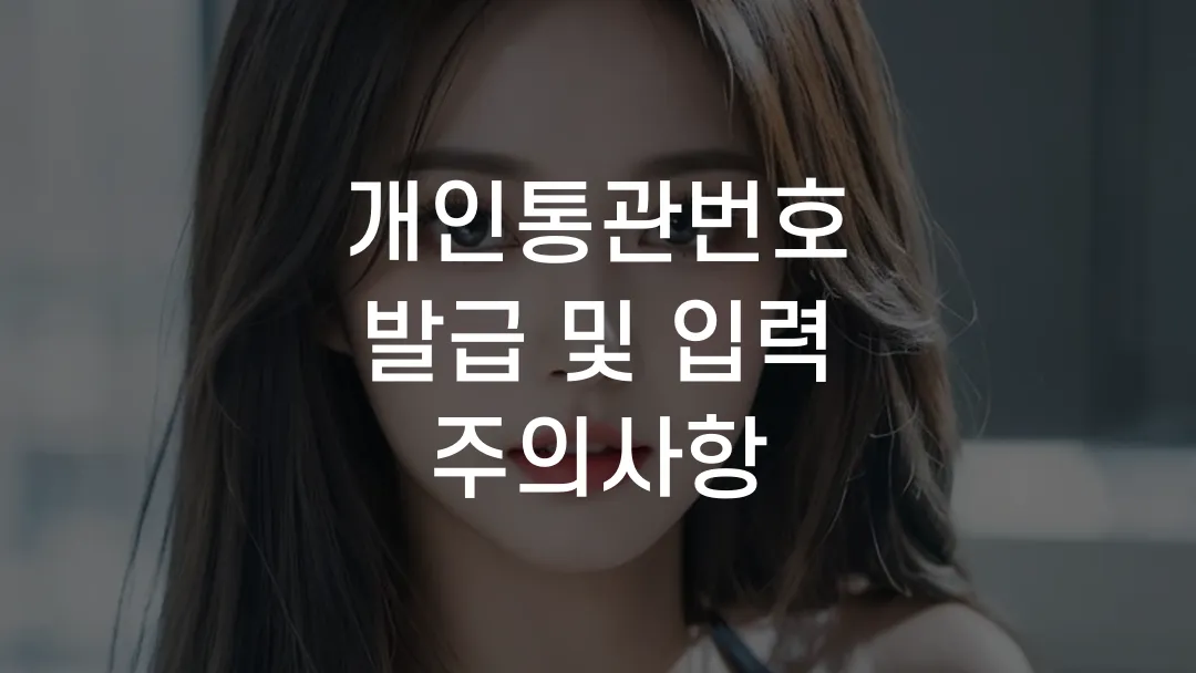 개인통관번호 발급 및 입력 주의사항