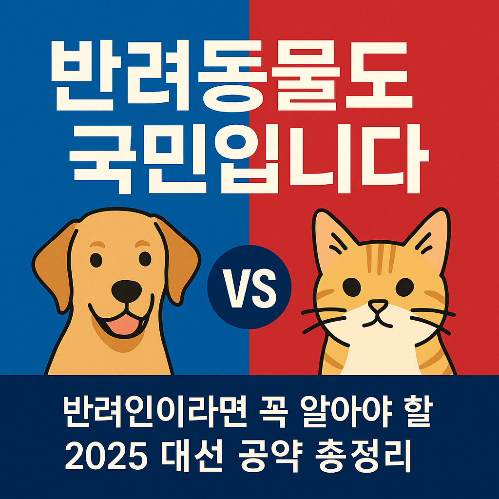 대선에 관한 글 애니메이션으로 강아지 고양이 정면그림