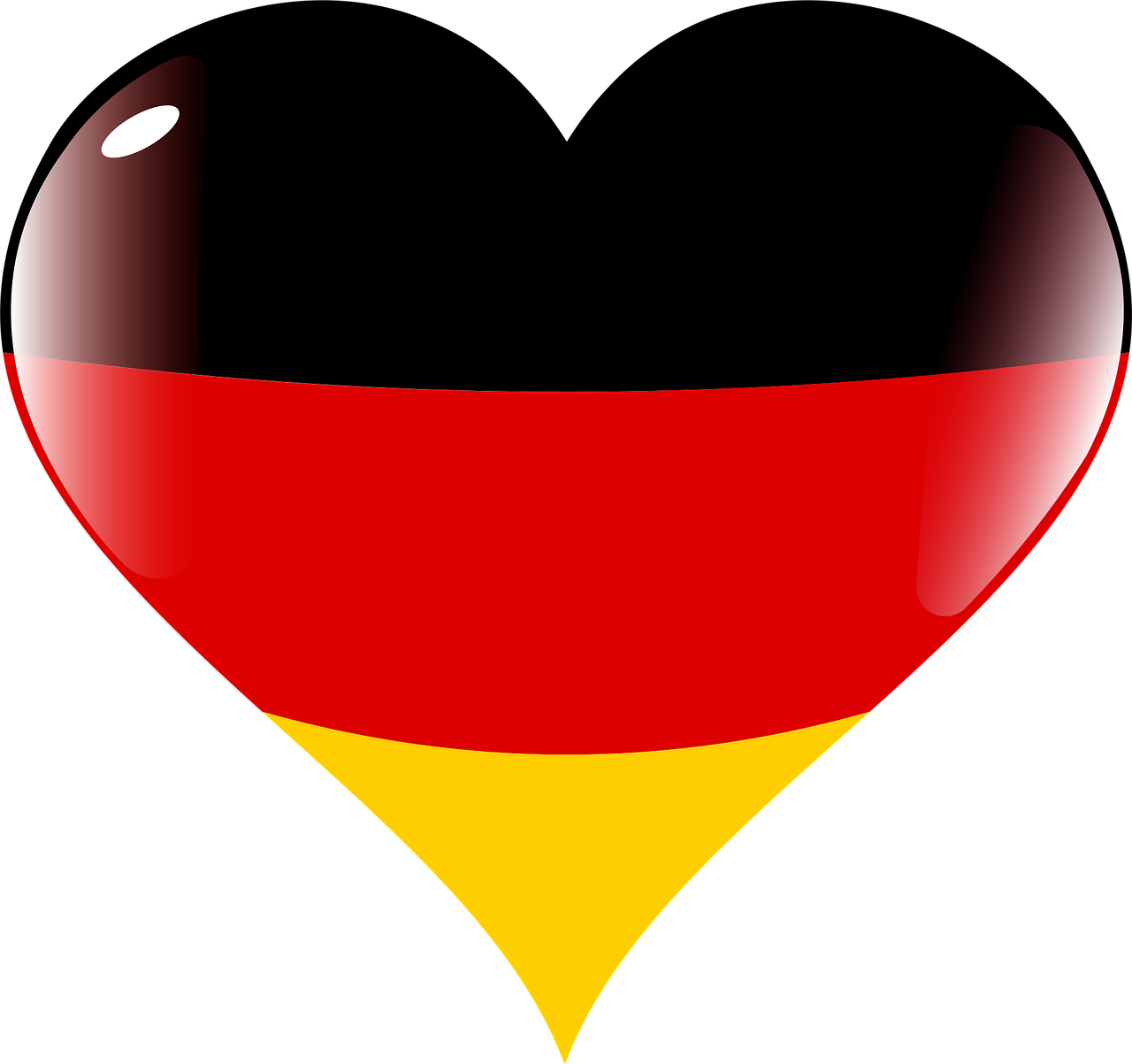 하트 모양의 독일 국기 사진입니다.