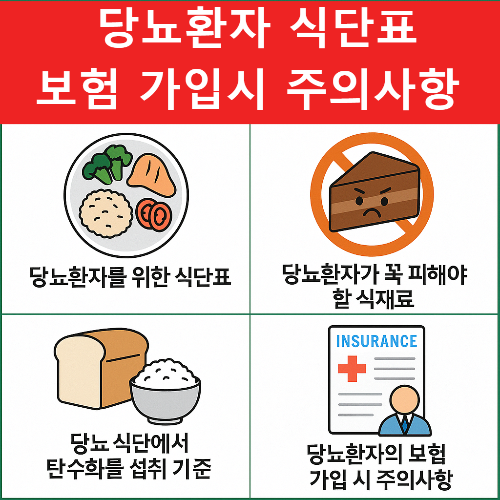 당뇨환자 식단표와 피해야 할 식재료-보험 가입시 주의사항