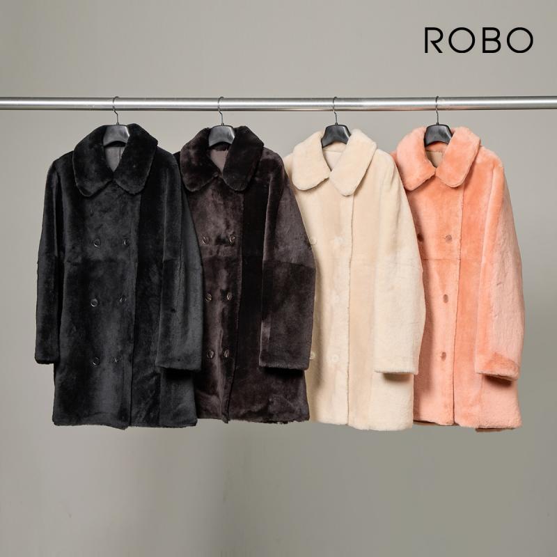 로보 23FW 스페인 라도마 리버시블 더블 카라 무스탕