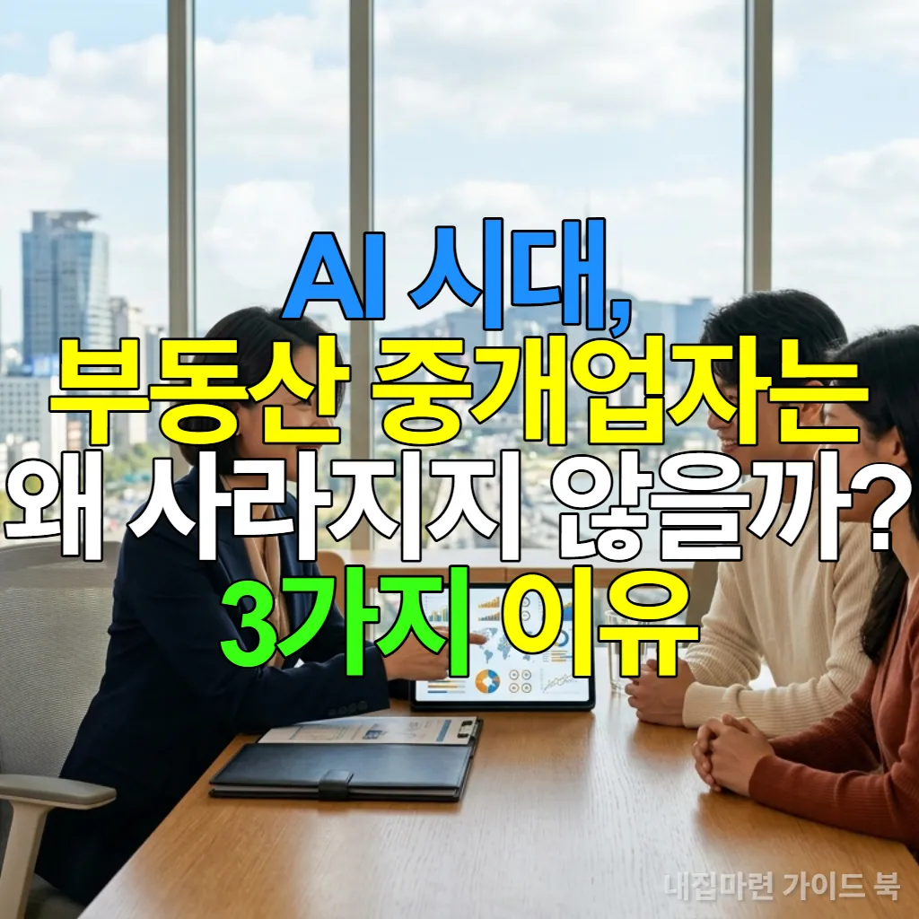 AI 시대에도 사라지지 않는 부동산 중개업자의 역할과 가치를 보여주는 이미지