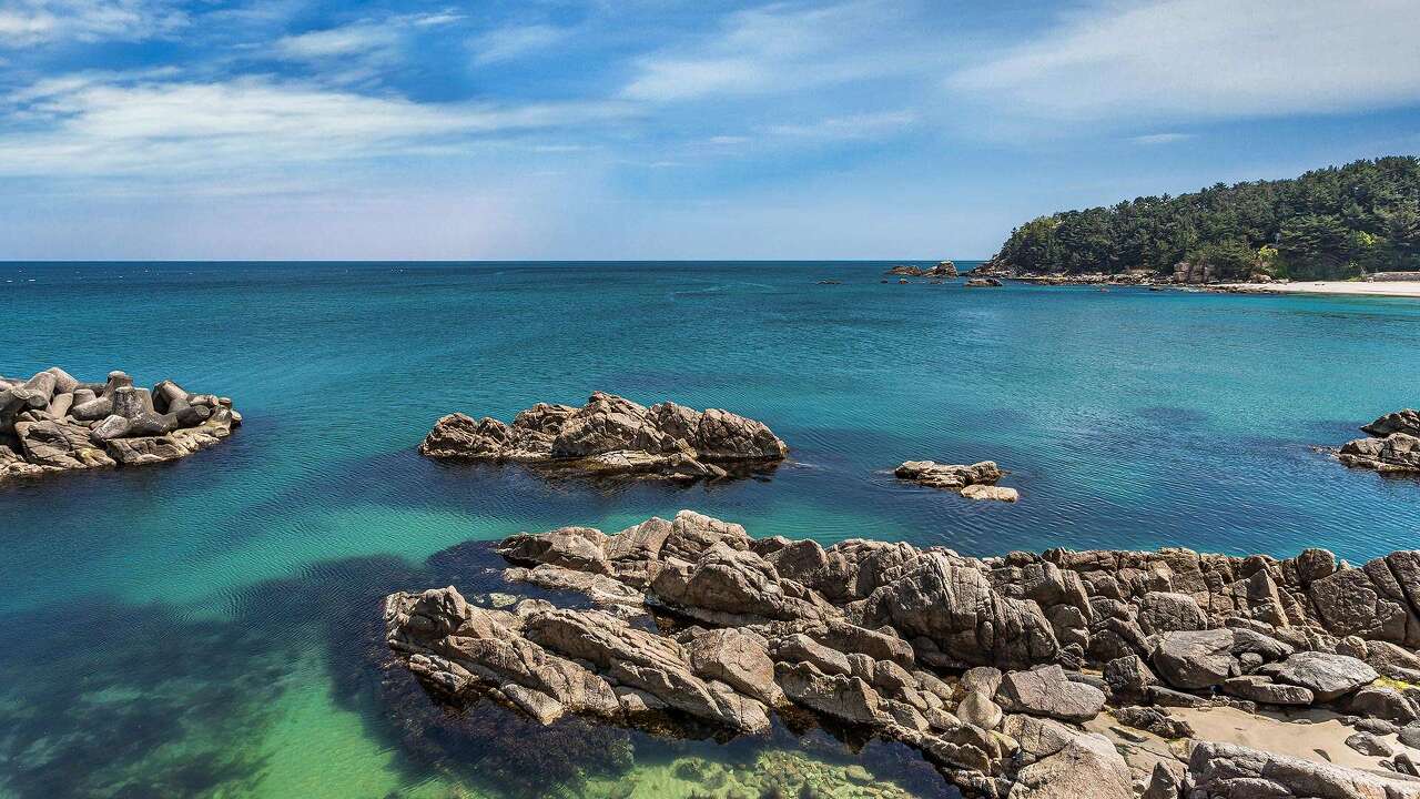 하조대 에메랄드빛 바다