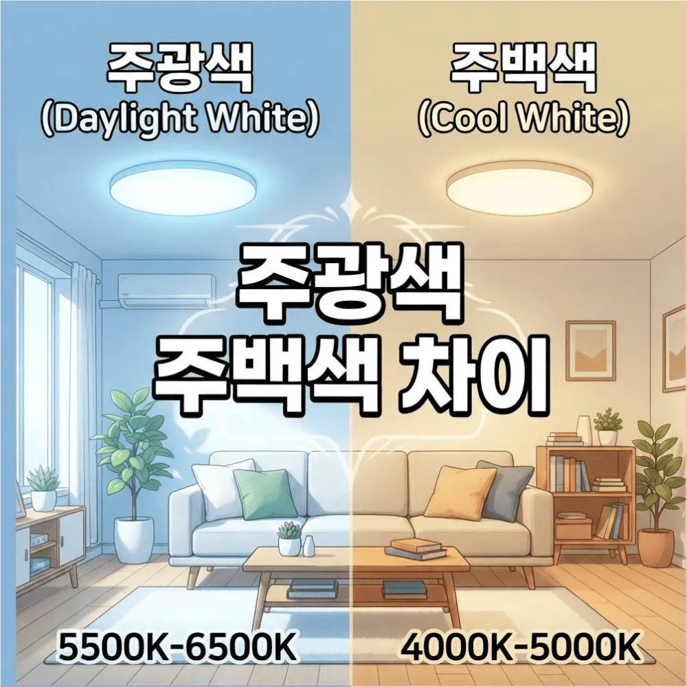  주광색 주백색 차이
