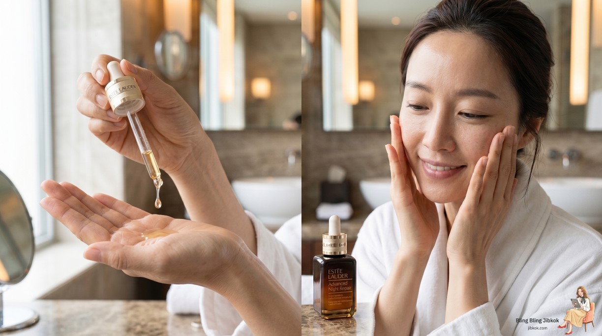 에스티로더 갈색병 세럼 올바른 사용법 (estee lauder anr serum skincare routine)