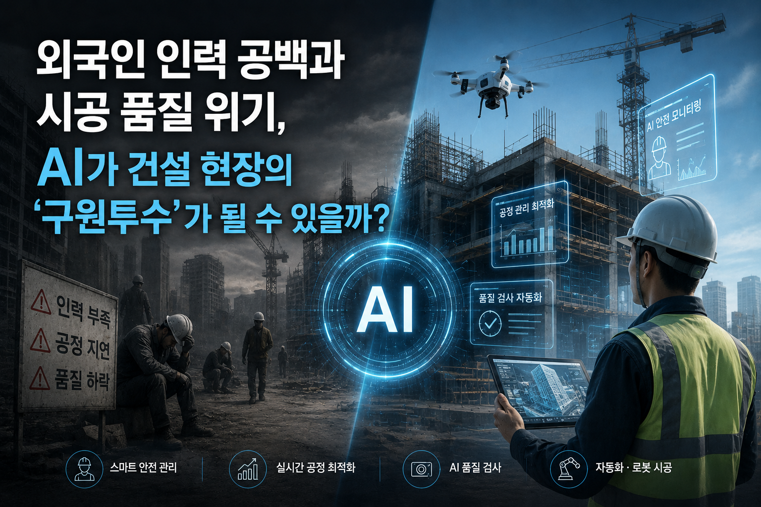 외국인 인력 공백과 시공 품질 위기, AI가 건설 현장의 '구원투수'가 될 수 있을까?