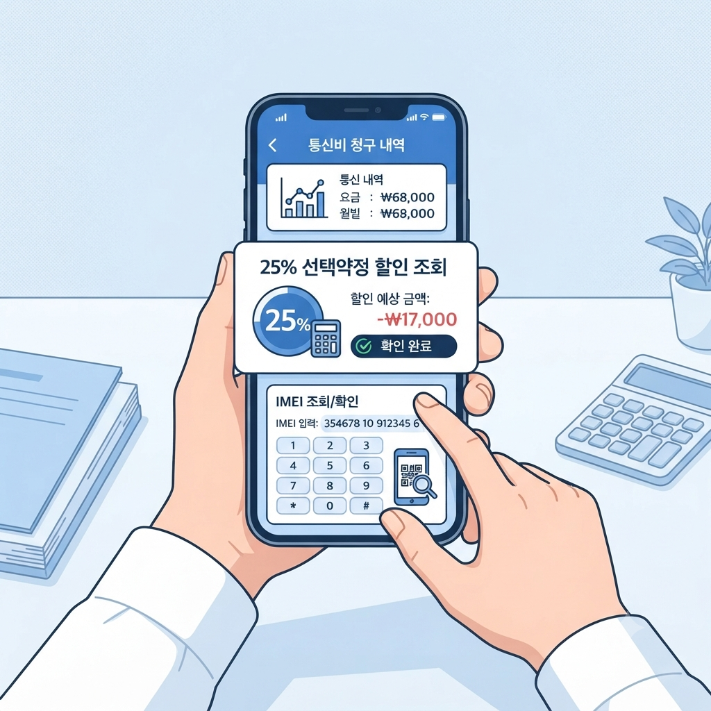 2026년 휴대폰 선택약정 25% 할인 대상 조회 방법