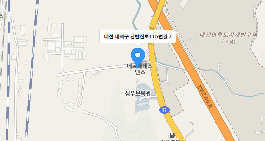대전벤츠전시장-지도