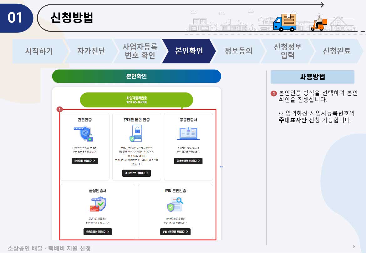 본인확인을 진행한다