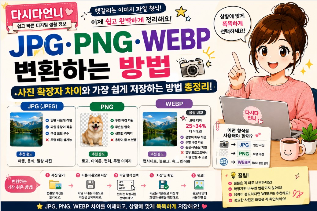 JPG&middot;PNG&middot;WEBP 변환하는 방법｜사진 확장자 차이와 가장 쉽게 저장하는 방법