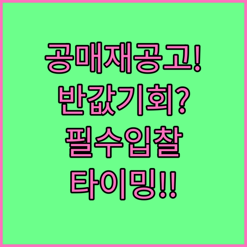 압류재산 공매 재공고 규칙과 효율적인..