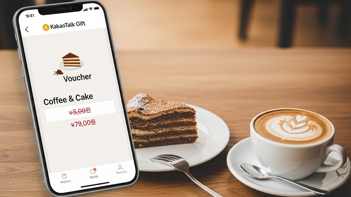 카카오톡 선물하기로 보내는 모바일 상품권과 커피 디저트 교환권