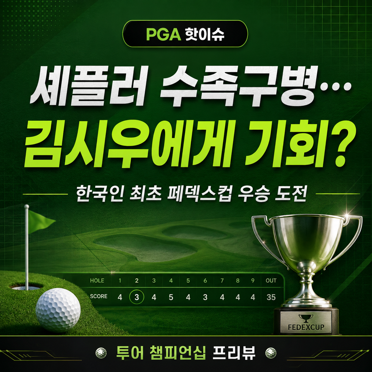 한국인 최초 페덱스컵 우승 도전, 투어 챔피언십 프리뷰