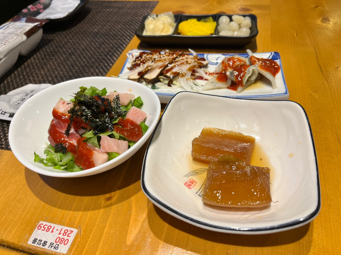 회무침 및 반찬