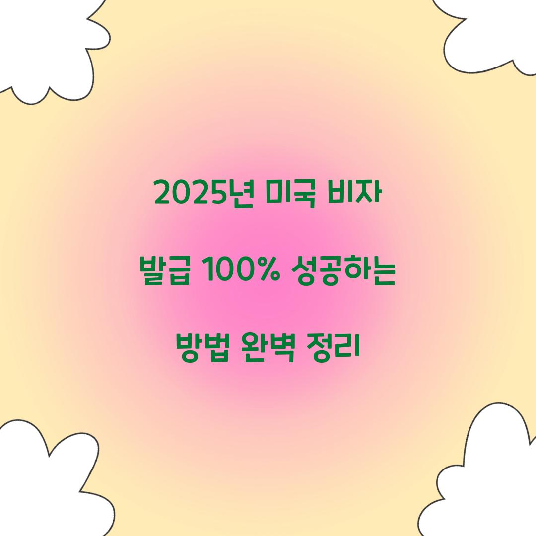 2025년 미국 비자 발급 100% 성공하는 방법
