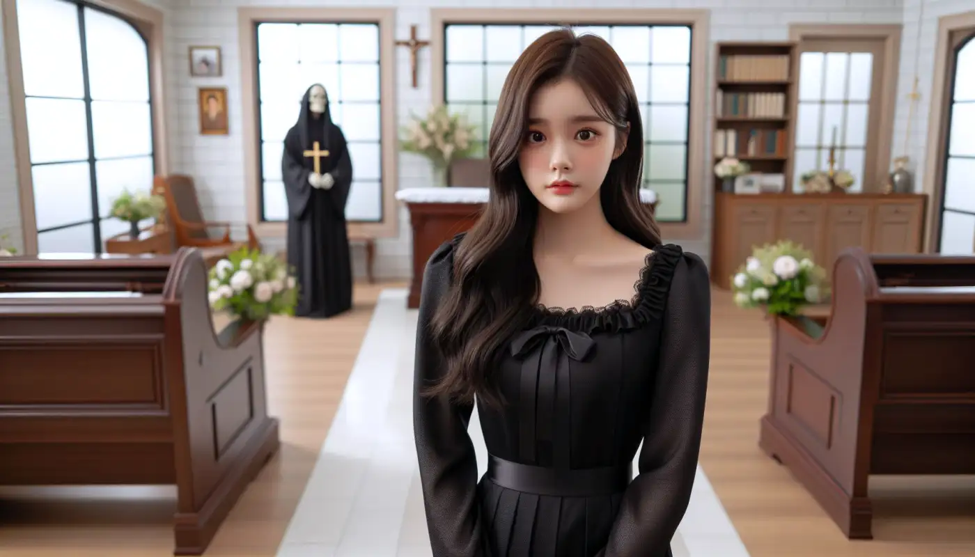 장례식장에서-절하는-방법을-알아보고-조문하는-여성의-모습