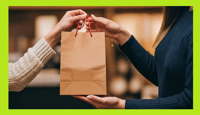 쇼핑-봉투-주고받는-사람들