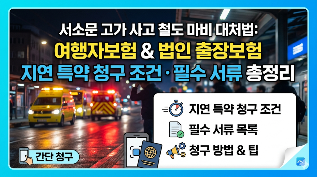 서소문 고가 사고 철도 마비 대처법: 여행자보험 및 법인 출장보험 지연 특약 청구 조건&middot;필수 서류 총정리