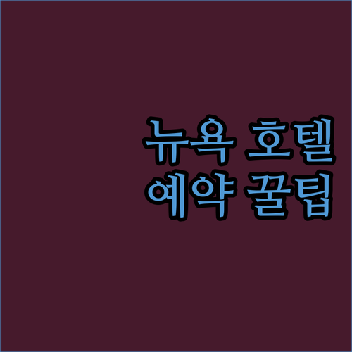 뉴욕 여행객 필독 타임스퀘어 호텔 예