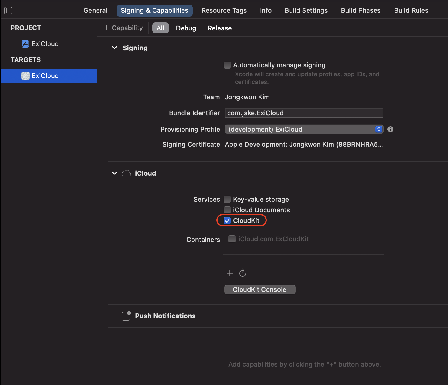 [iOS - swift] 1. iCloud, CloudKit 사용 방법 - Xcode, Profiles 세팅