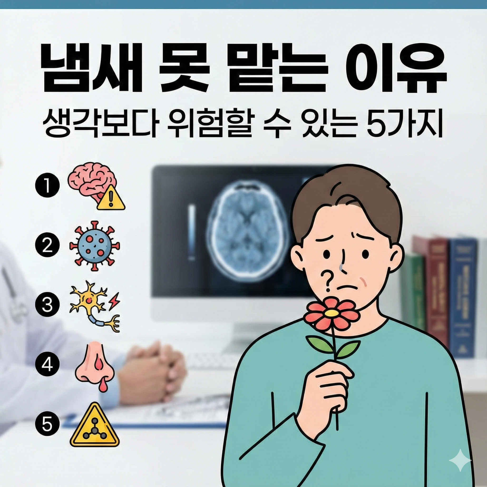 냄새 못 맡는 이유, 생각보다 위험할 수 있는 5가지