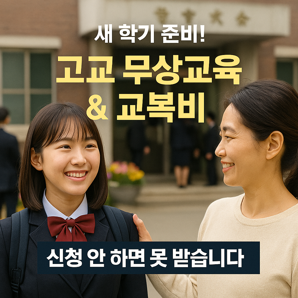 [4편] 고교 무상교육&middot;교복비 지원 신청, 신청 시기 놓치면 못 받습니다