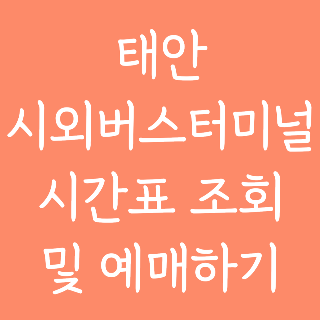 태안 시외버스터미널 시간표조회 및 예매하기
