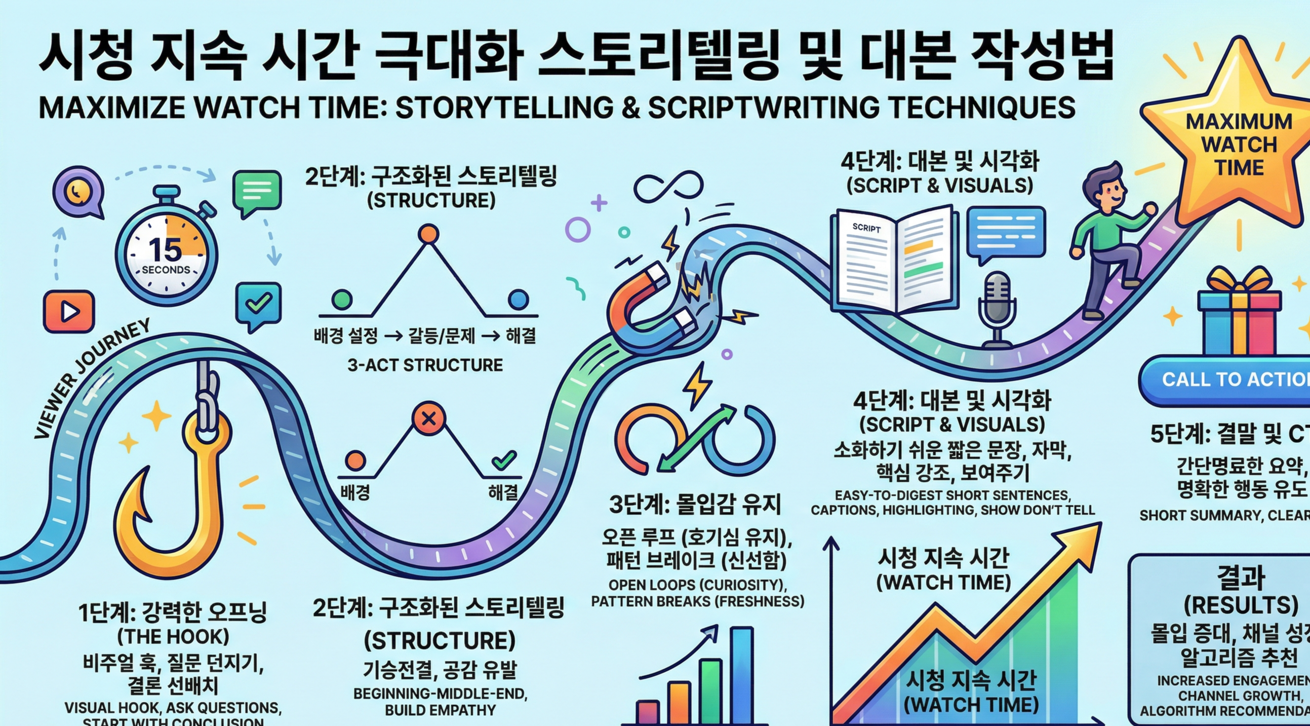 시청 지속 시간을 극대화하는 스토리텔링 및 대본 작성법 관련 이미지