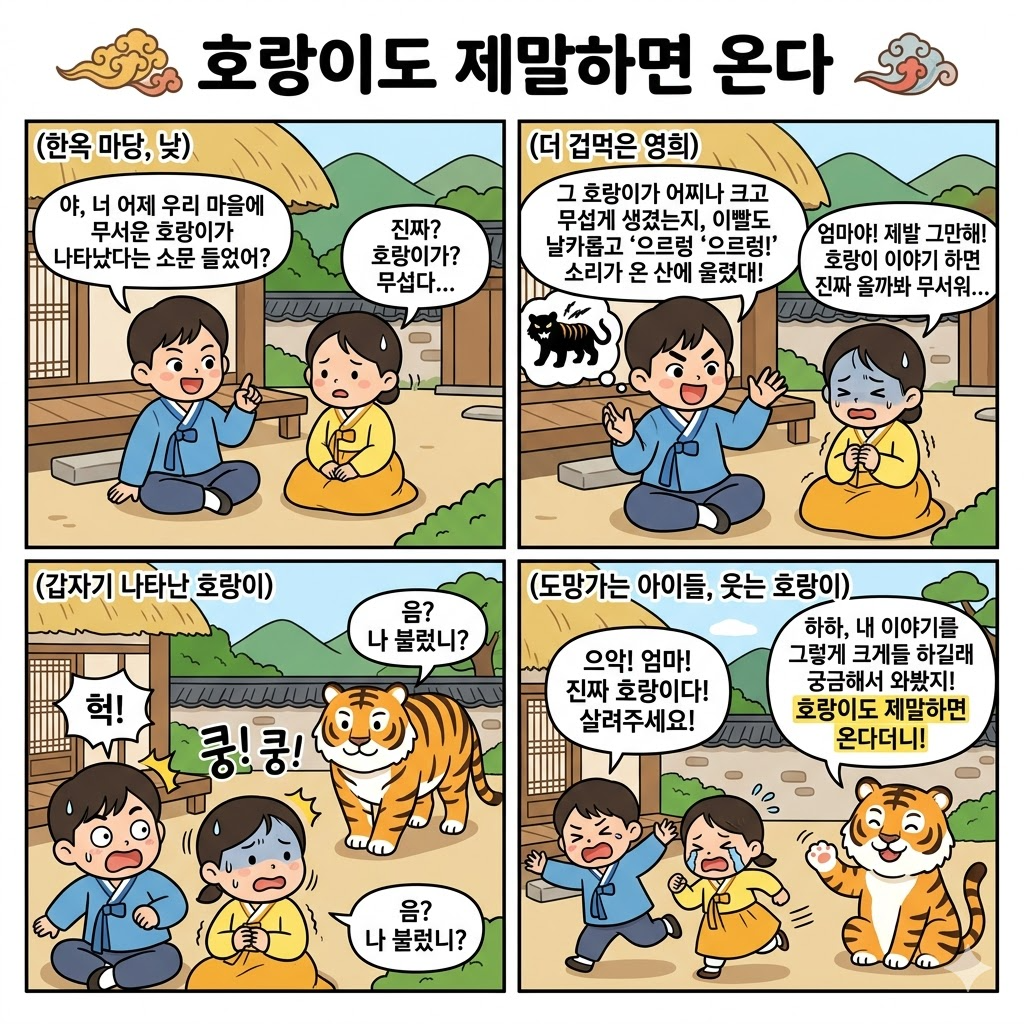 호라이도 제말하면 온다 속담