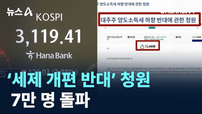 2025년 세제개편안 반대 국민청원 현황