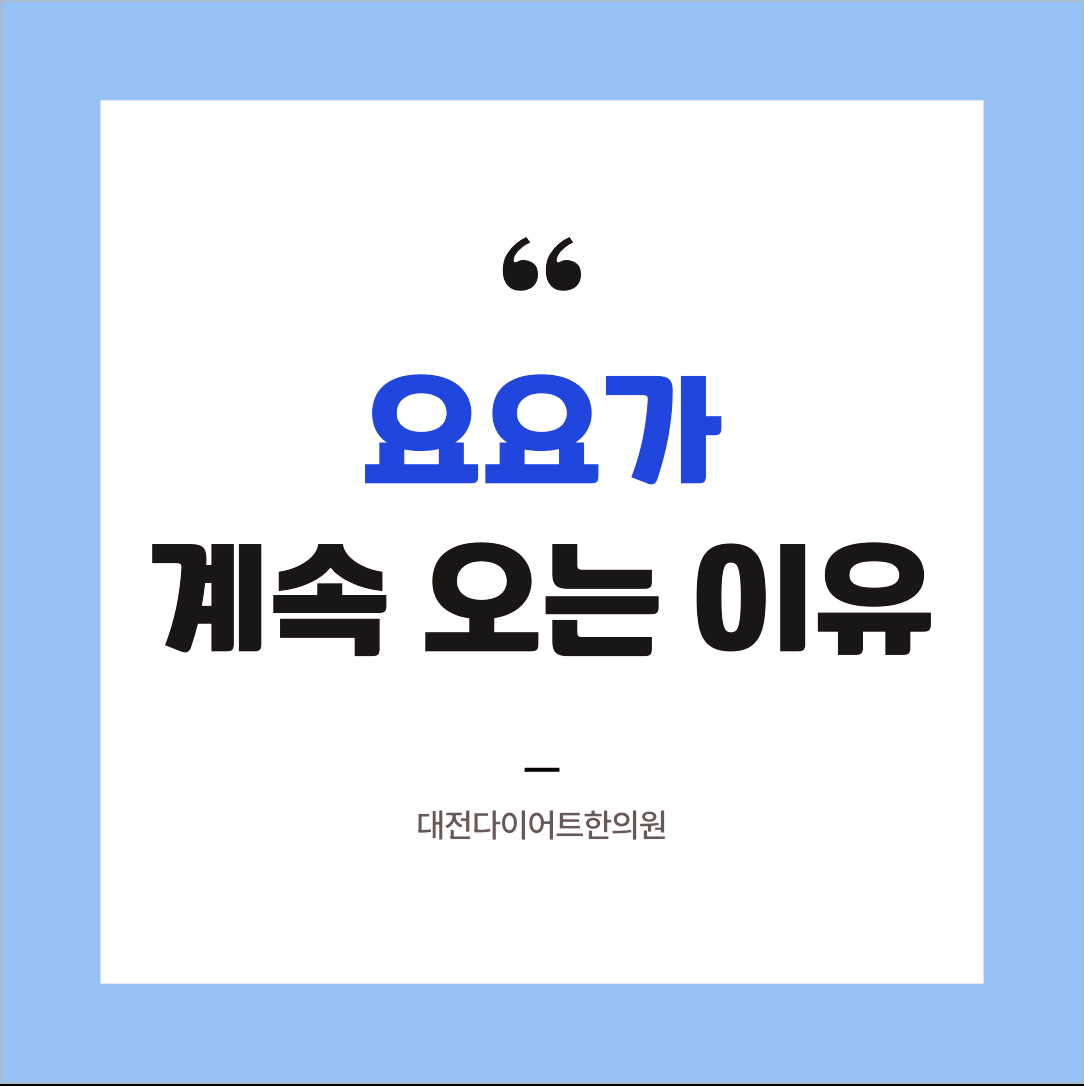 대전다이어트한의원 요요가 계속 오는 이유