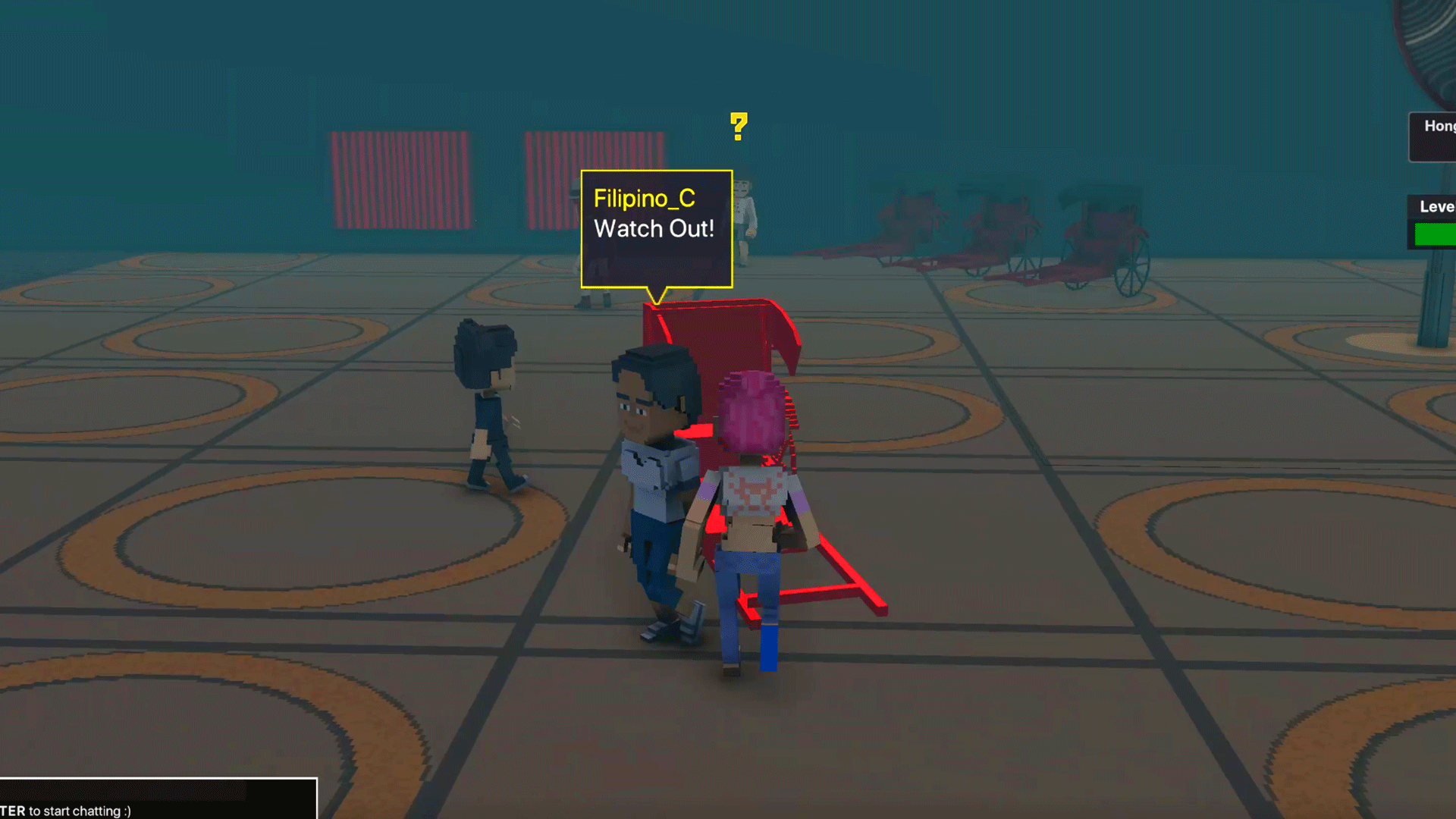 인력거를 밀며 이동하다가 엔피씨와 충돌했다.